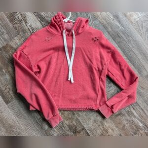 Distressed Cropped Hoodie